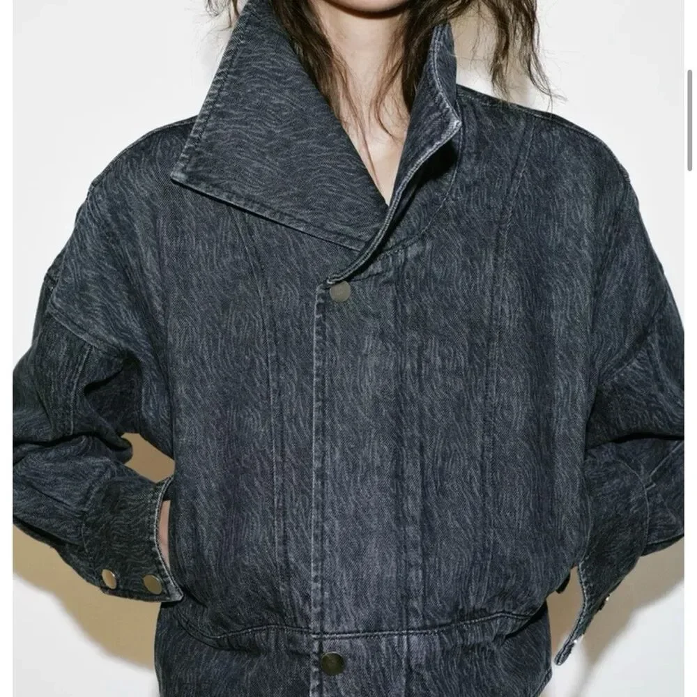 NWT Zara Z1975 Cropped Denim Jacket
